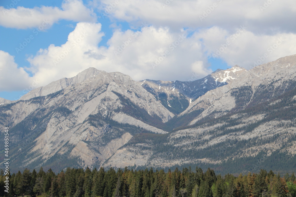 mountains and clouds, Jasper National Park, Alberta
