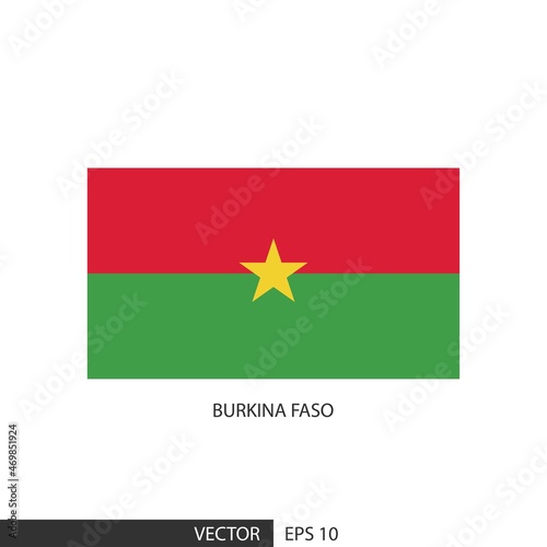 Burkina Faso square flag on white background and specify is vector eps10.
