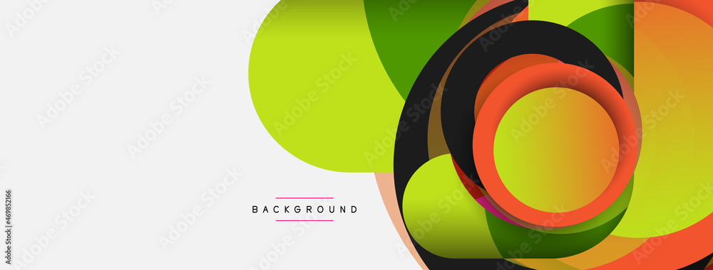 Circle and round shapes abstract background. Vector illustration for wallpaper banner background or landing page Circle and round shapes abstract background. Vector illustration for wallpaper banner background or landing page
