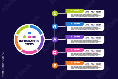 Five Steps Vertical Infographic Template