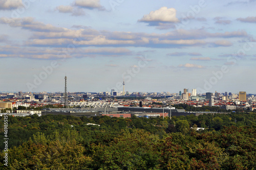 Panorama on berlin form Teufelsberg abandoned spy tower, Germany photo