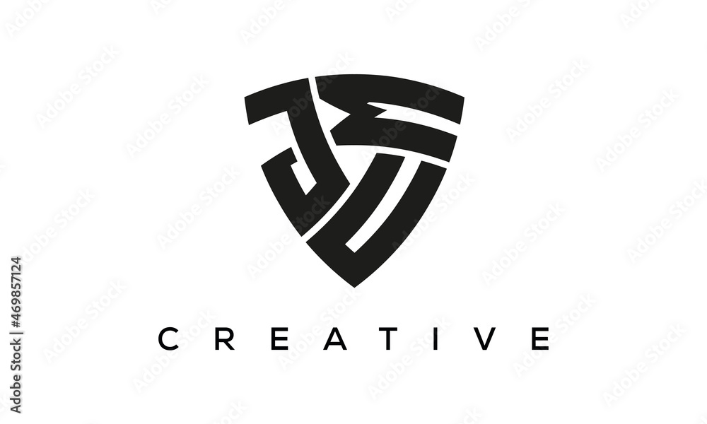 JUM letters logo, security Shield logo vector JUM letters logo, security Shield logo vector