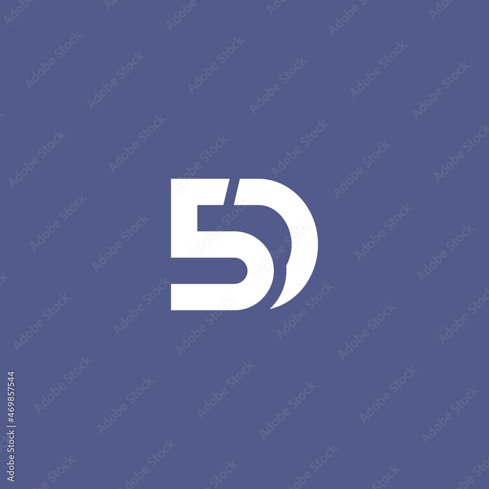 Illustration vector graphic template of number 5 and letter D, B or S logo Illustration vector graphic template of number 5 and letter D, B or S logo