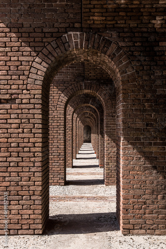 Endless corridors of Fort Jefferson on Dry Tortugas Island, Florida © imagoDens