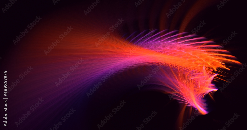 Obraz premium 3D rendering abstract colorful fractal light background