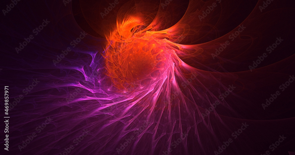 Fototapeta premium 3D rendering abstract colorful fractal light background