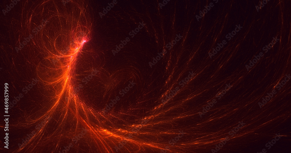 Naklejka premium 3D rendering abstract red fractal light background