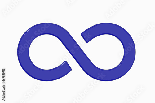Sign of infinity is blue, isolated on white background. Symbol of infinity. format two to three