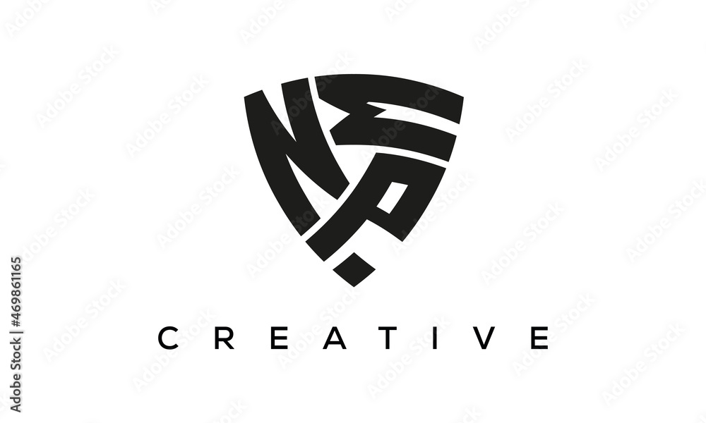 NPM letters logo, security Shield logo vector NPM letters logo, security Shield logo vector