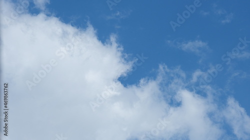 View of beautiful blue sky background with white clouds at the noon  Bangkok  Thailand.