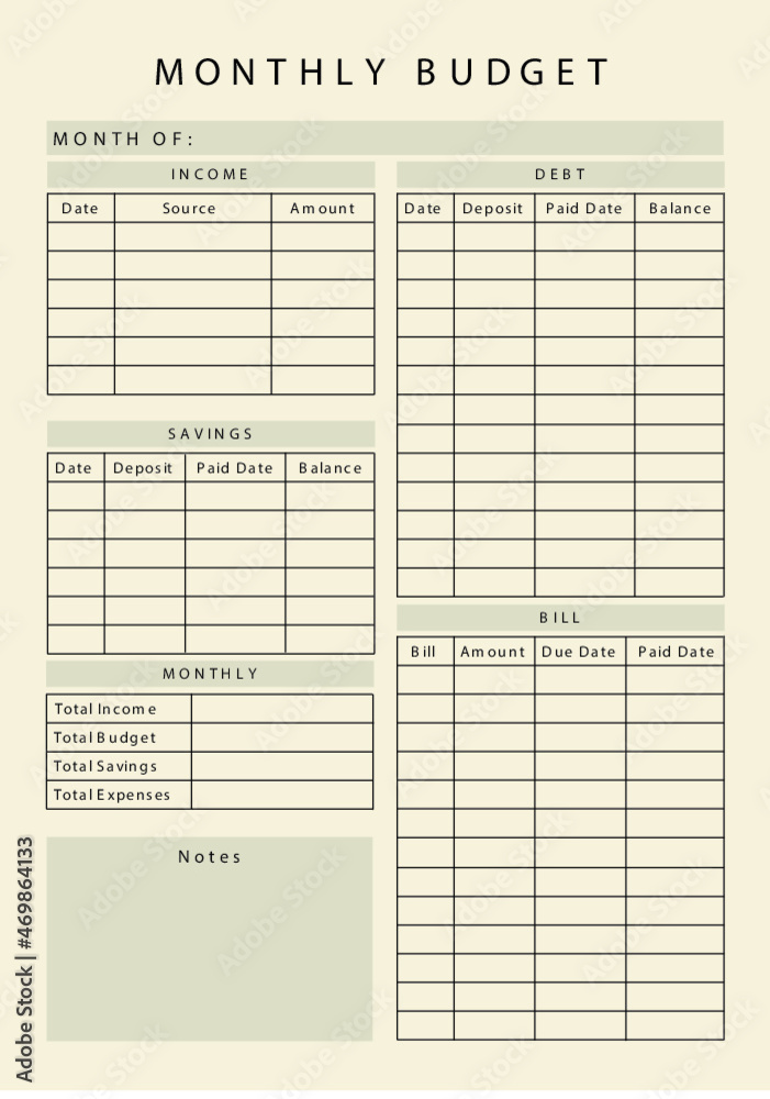Brown Monthly Budget Planner Brown Monthly Budget Planner