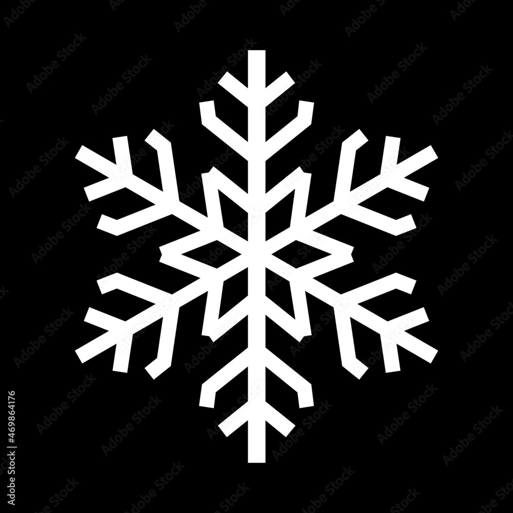 Snowflake icon. Beautiful six-branch snowflake of artistic shape. Vector Illustration Snowflake icon. Beautiful six-branch snowflake of artistic shape. Vector Illustration