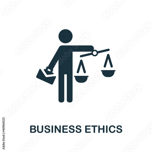 Business Ethics icon. Monochrome sign from work ethic collection. Creative Business Ethics icon illustration for web design, infographics and more