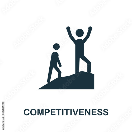 Competitiveness icon. Monochrome sign from work ethic collection. Creative Competitiveness icon illustration for web design, infographics and more