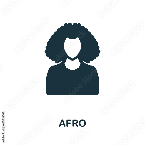 Afro icon. Monochrome sign from hairdresser collection. Creative Afro icon illustration for web design, infographics and more