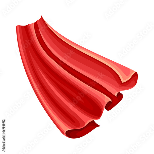 Red Cloak or Cape as Loose Silk Garment Worn Over Clothing Vector Illustration