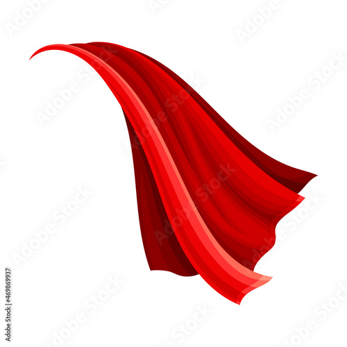 Red Cloak or Cape as Loose Silk Garment Worn Over Clothing Vector Illustration