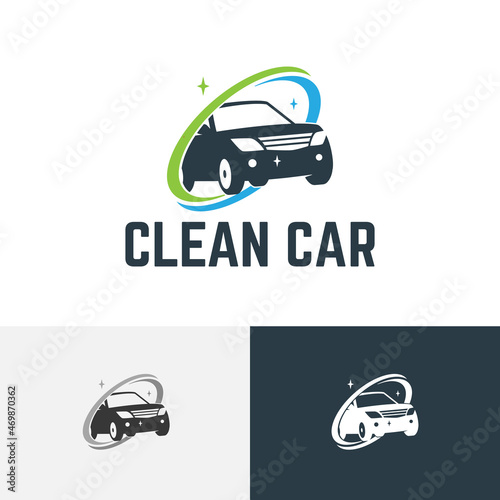 Cool Sparkling Clean Car Wash Carwash Auto Service Logo