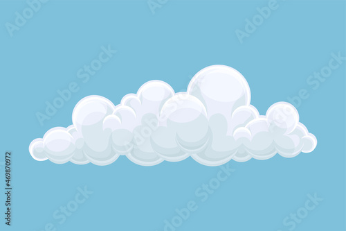 Blue sky with white cumulus cloud vector illustration