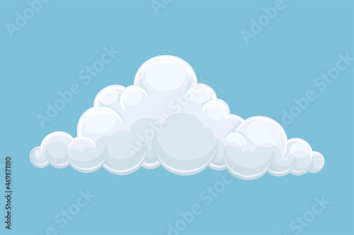 White fluffy abstract cumulus cloud cartoon vector illustration