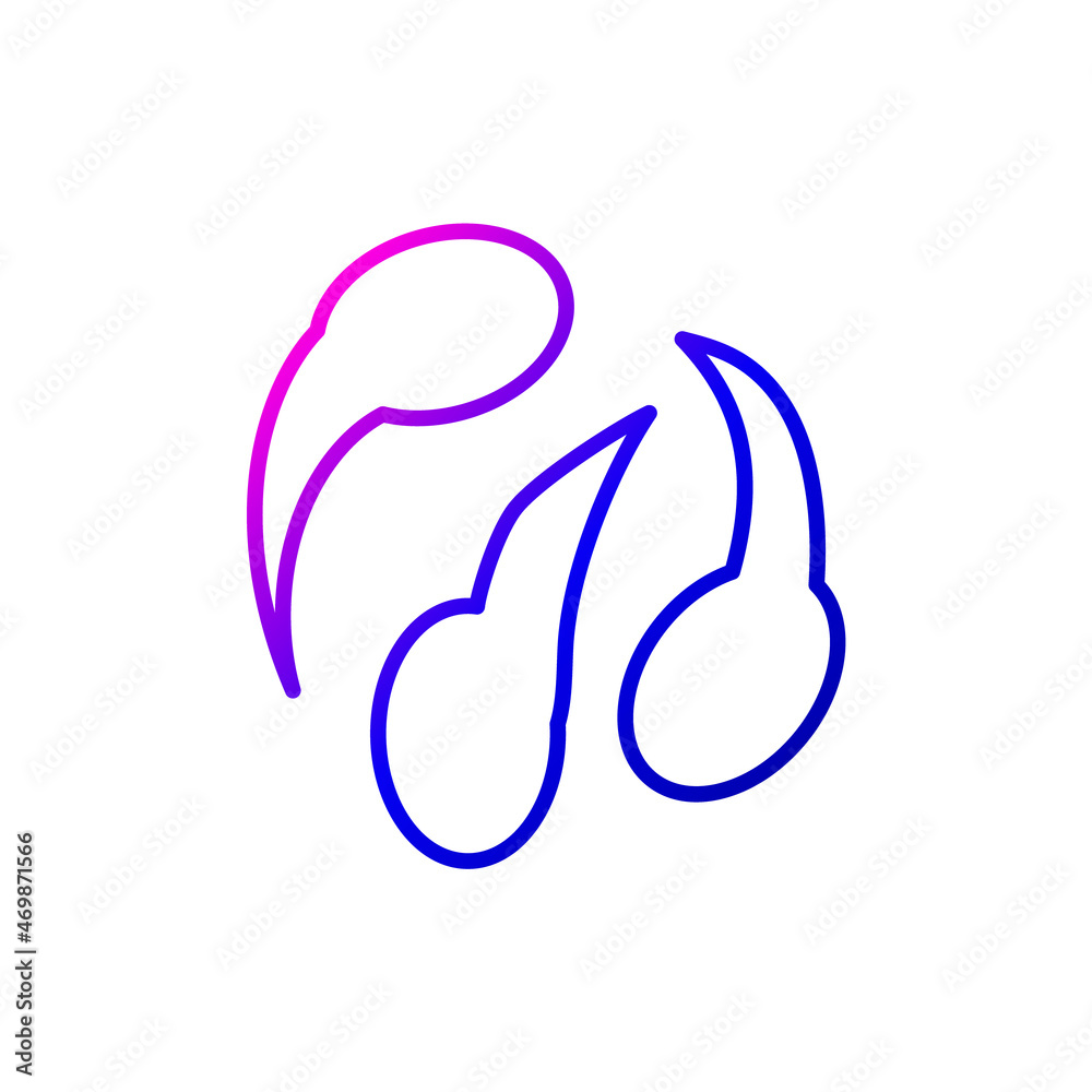 Sperm outline icon. Sex shop concept. Man medical analysis. Purple gradient symbol. Isolated vector illustration Sperm outline icon. Sex shop concept. Man medical analysis. Purple gradient symbol. Isolated vector illustration