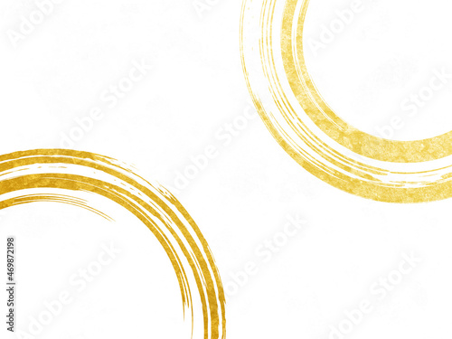 背景 背景素材 和柄 筆 円 テクスチャ 水彩 年賀状 お正月 グランジ 壁紙 背景イラスト 金色