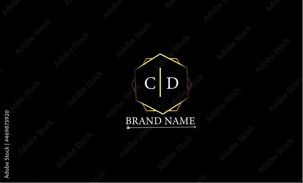 CD is a very luxury logo with a stylish design and golden color with black background. CD is a very luxury logo with a stylish design and golden color with black background.