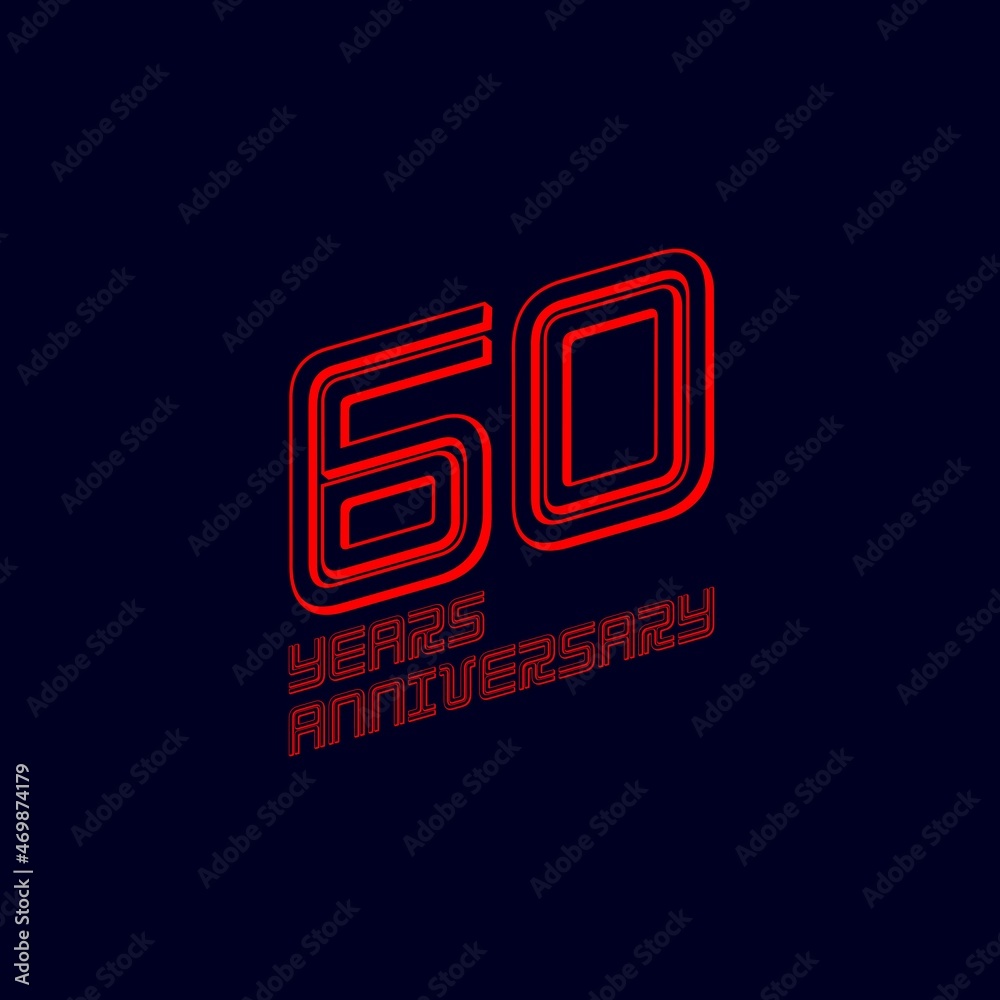 60 year anniversary logo design. vector - template - illustration