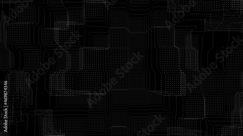 Flowing dots blocks pixel particle background