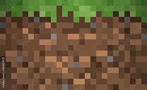 Pixel object patterns. Valuable ores, minerals, resources for crafting. Vector illustration EPS 10.