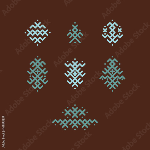 Vector image of traditional Berber tattoos
