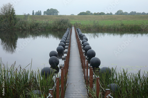 A  bridge especially for pedestrians in nature reserve Duursche Waarden, Overijssel, The Netherlands
 photo