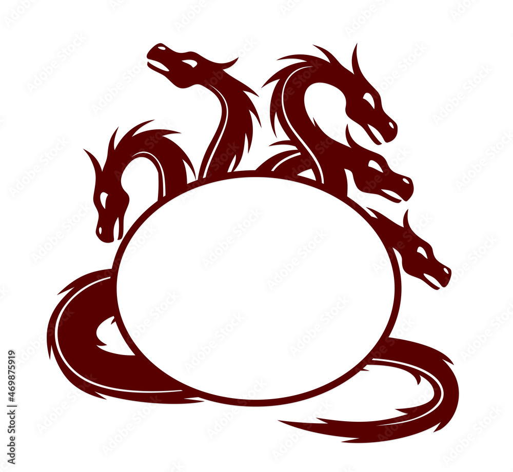 A red fantastic dragon stylized frame.