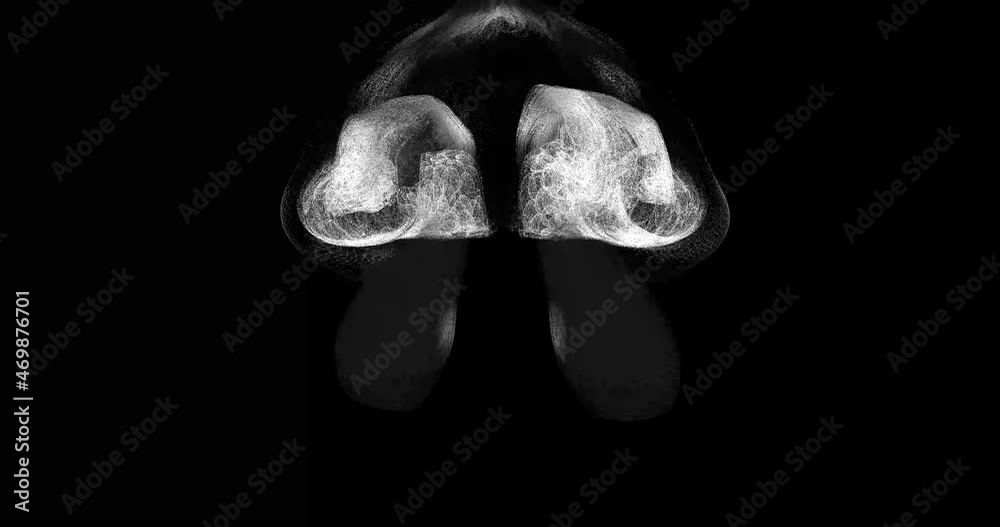 polygonal white animation of a 3d bypass of a site moves on a dark background. damaged vhs overlay. polygonal white animation of a 3d bypass of a site moves on a dark background. damaged vhs overlay.