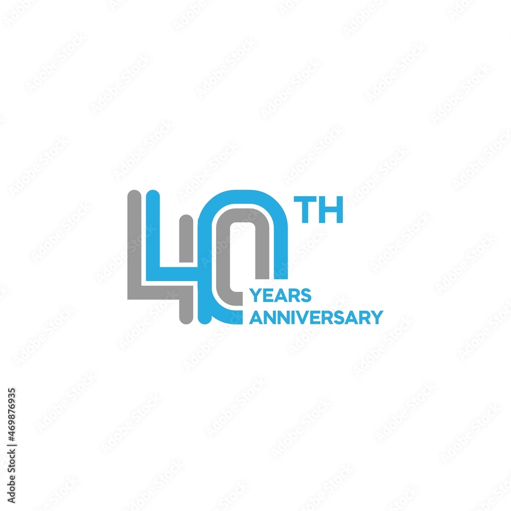 Obraz premium 40 year anniversary logo design. vector - template - illustration