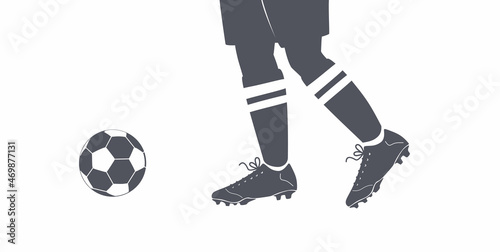 Football. Soccer. SVG.Silhouette. Footballers kick the ball. Mans or girls playing soccer. Football game. Active lifestyle and leisure.Sport training.Outdoor activity.Flat vector illustration.Isolated photo