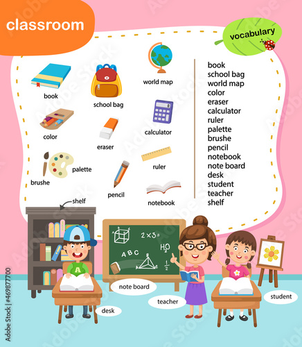 education vocabulary classroom vector illustration