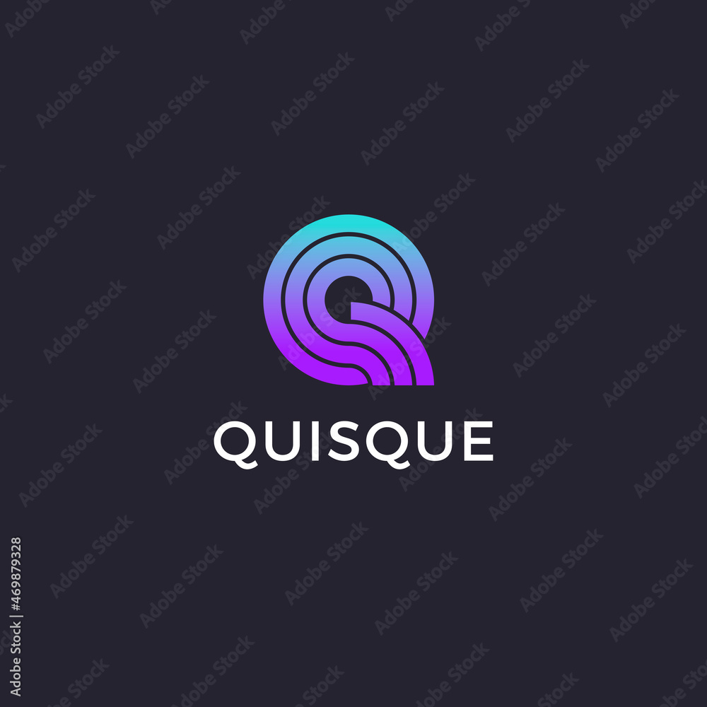 Geometric letter Q logo template. Vector icon.
Geometric letter Q logo template. Vector icon.