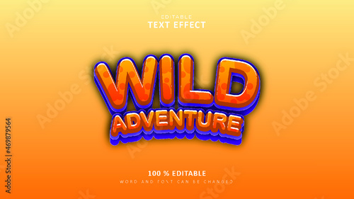 Editable Text Effect. 3D Text Effect Template.Wild Adventure Style