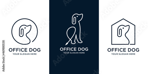 collection office dog logo icon set