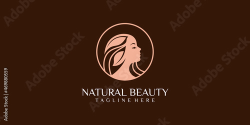 beauty women for salon with modern style logo design