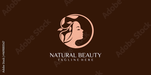beauty women for salon with modern style logo design