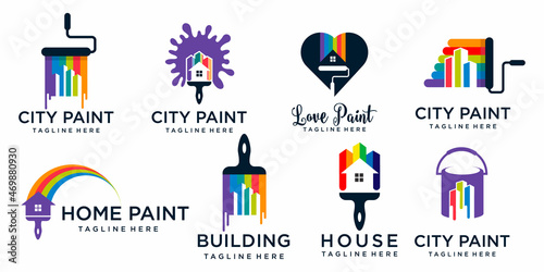 Paint Logo icon set . Template Design Vector