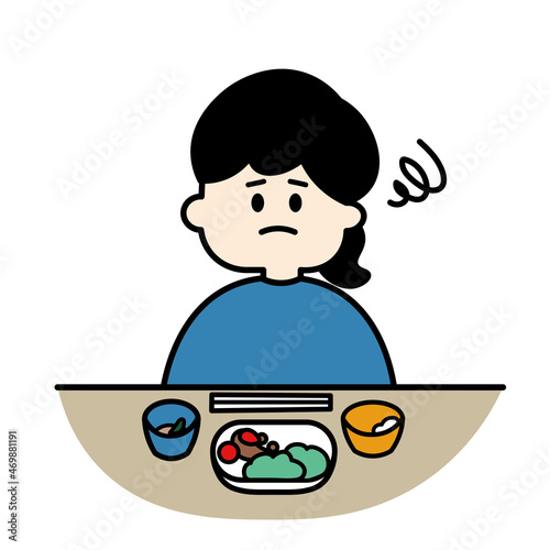 食欲不振　女性　カラー