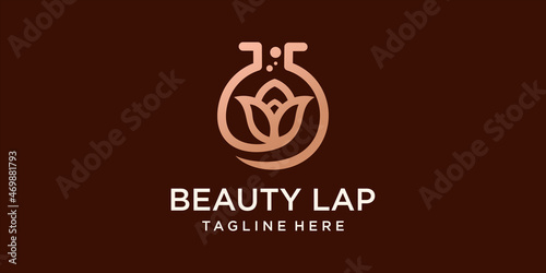 flower lab logo design template