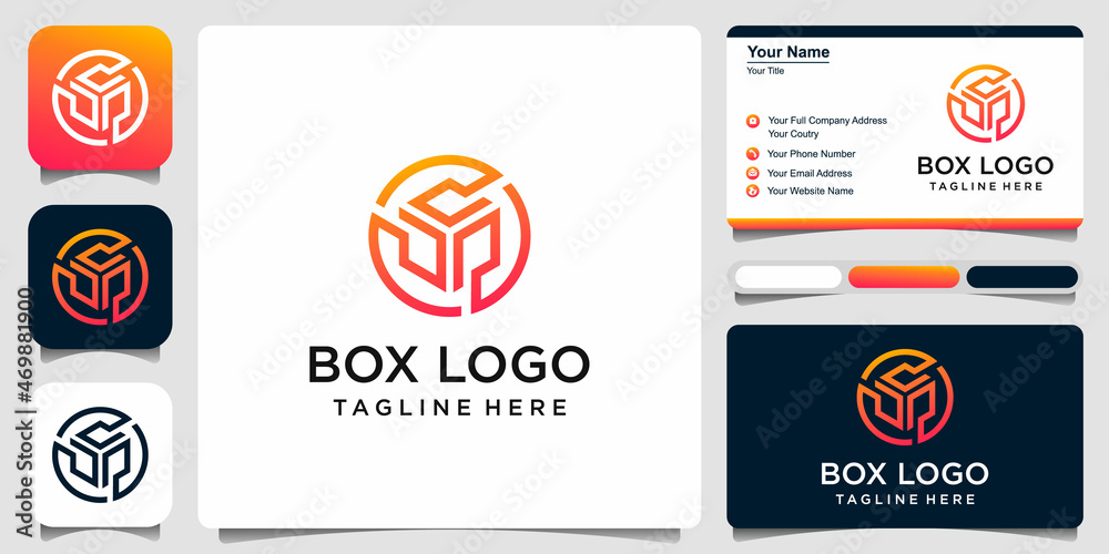 Naklejka premium Storage box logo concept. vector logo template
