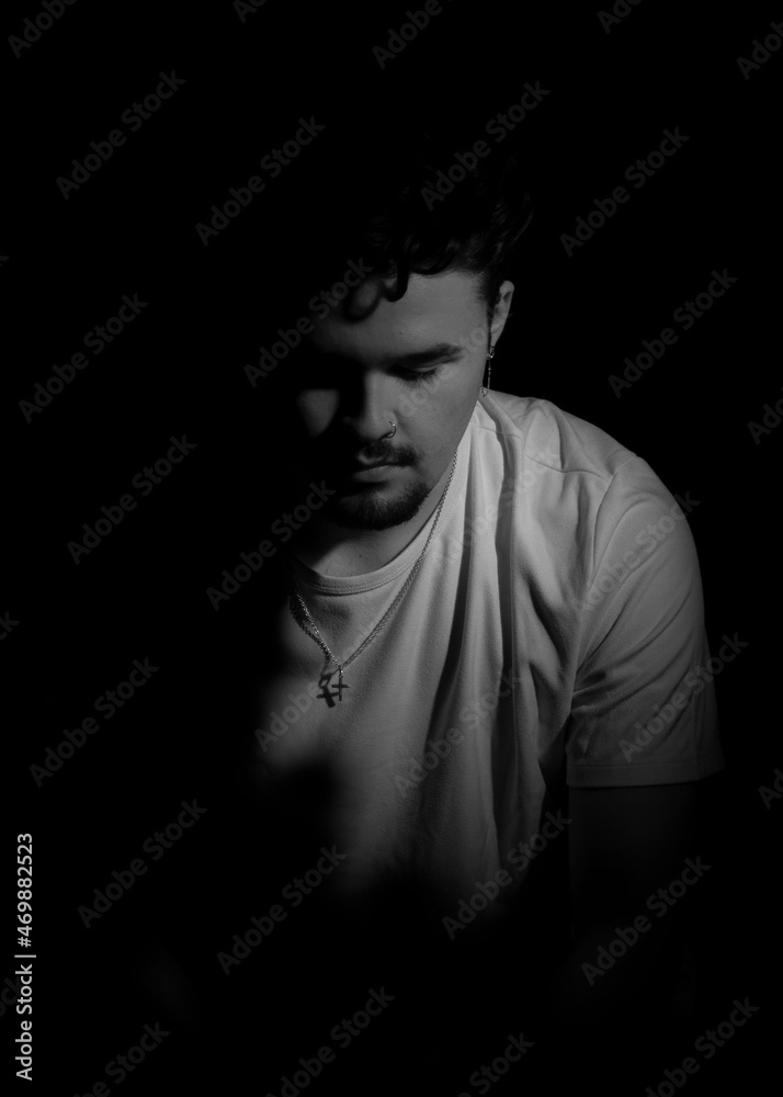 black and white studio man black and white studio man