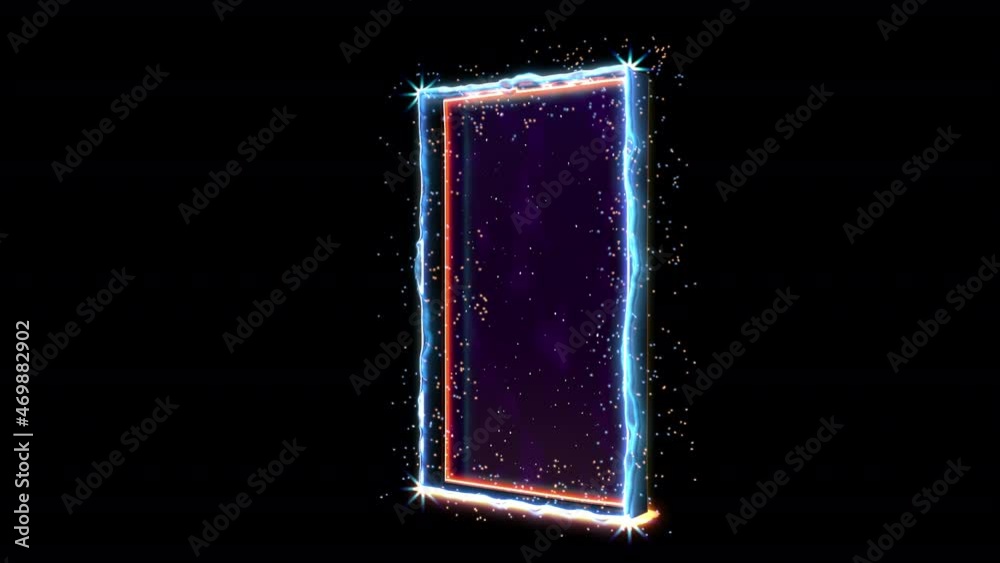 Cosmic Portal Opening Angled View on Transparent Background