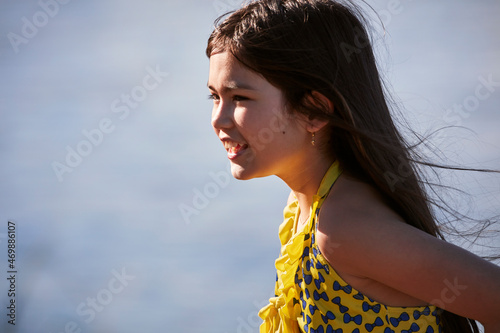 Portrait of beautiful brunette girl