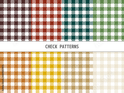 チェック　チェック柄　ギンガムチェック　ギンガム　セット　背景素材　背景　パターン　柄　レトロ